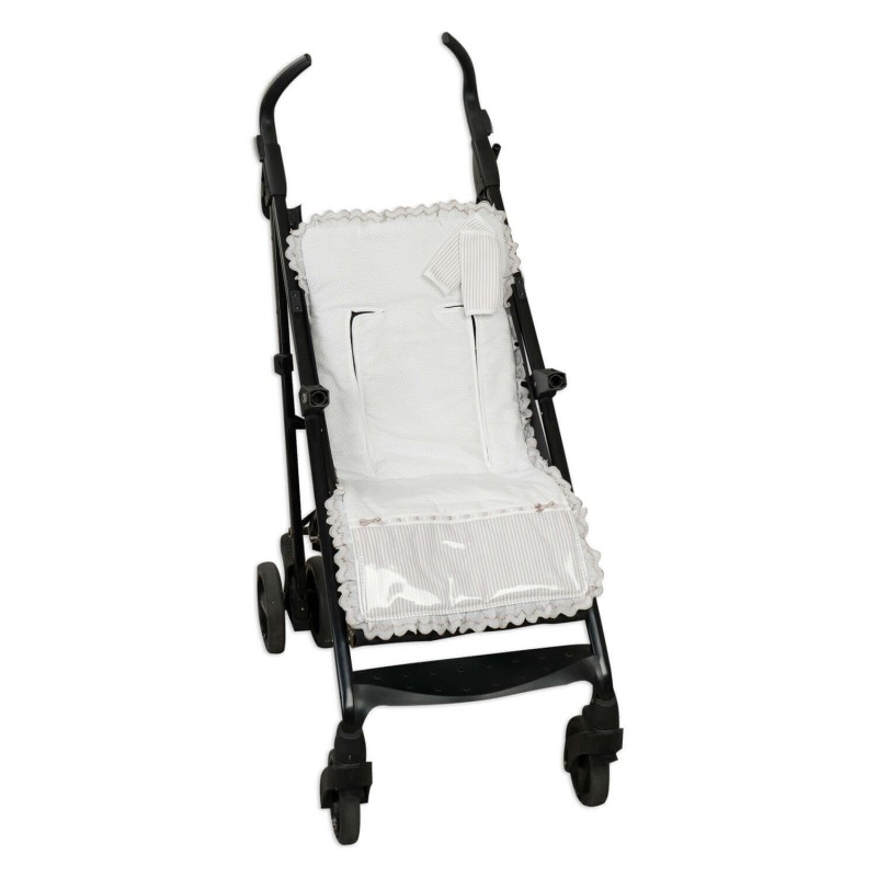 Colchoneta|Funda Silla Ligera Reversible con Cubre Arnés Line Gris Colchoneta|Funda Silla Ligera Reversible con Cubre Arnés Line Gris