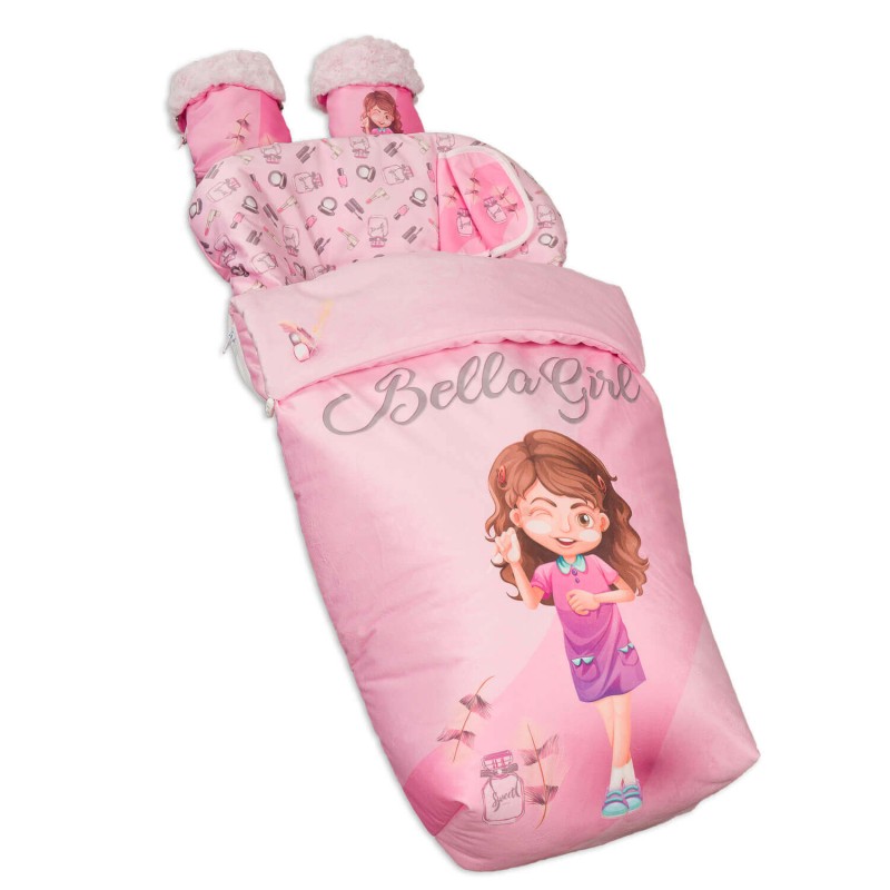 Saco para Silla paseo Impermeable con Manoplas y Cubre Arnés Beauty Girl Saco para Silla paseo Impermeable con Manoplas y Cubre Arnés Beauty Girl