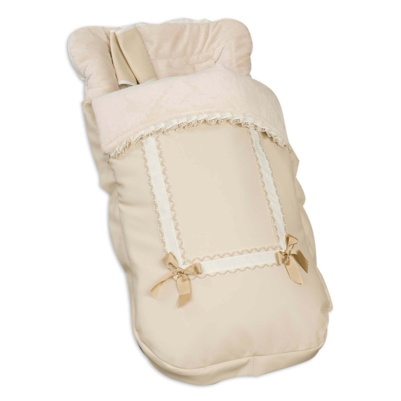 Bolsa de carrinho com capa de arnês de couro bege Bolsa de carrinho com capa de arnês de couro bege