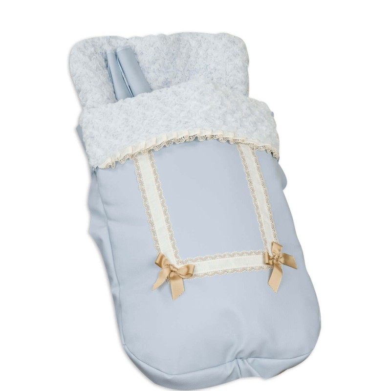 Bolsa de carrinho com capa de arnês de couro azul claro Bolsa de carrinho com capa de arnês de couro azul claro