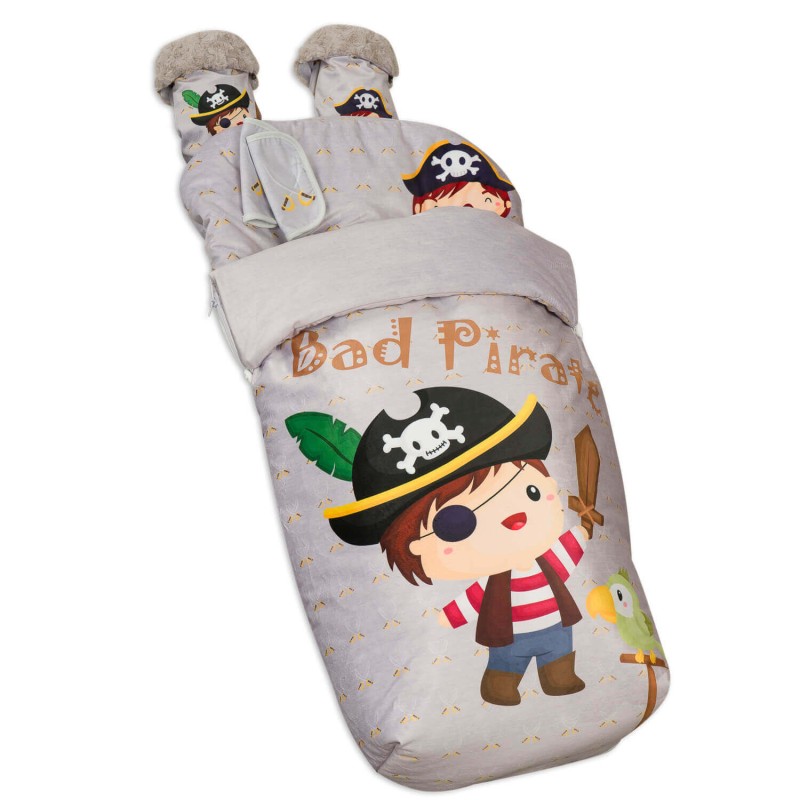 Saco para Silla paseo Impermeable con Manoplas y Cubre Arnés Bad Pirate Saco para Silla paseo Impermeable con Manoplas y Cubre Arnés Bad Pirate
