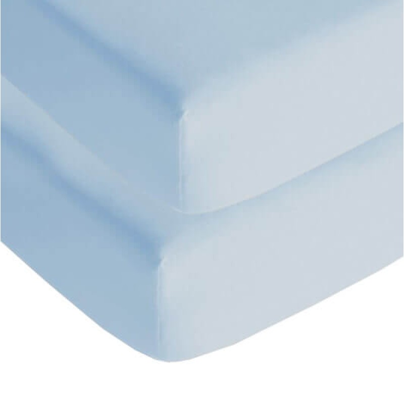 Lote 2 Bajeras 100% Algodón. Ajustables con Goma. (Celeste, Cuna 60x120) Lote 2 Bajeras 100% Algodón. Ajustables con Goma. (Celeste, Cuna 60x120)