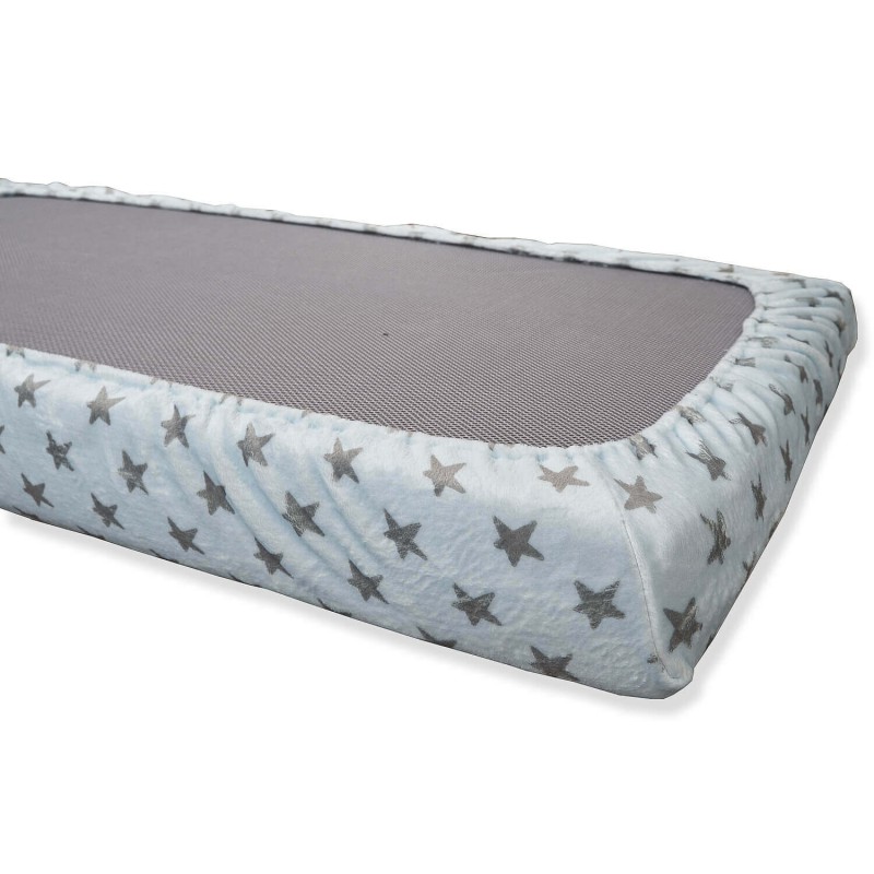 Bajera Coralina Celeste Estrellas Gris Cuna 60x120 Bajera Coralina Celeste Estrellas Gris Cuna 60x120