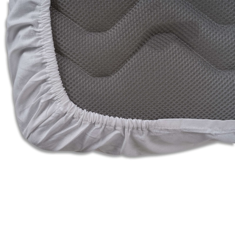 Sábana Bajera 100% Algodón, Ajustable con Gomas (Blanca, Cuna 60 x 120) Sábana Bajera 100% Algodón, Ajustable con Gomas (Blanca, Cuna 60 x 120)