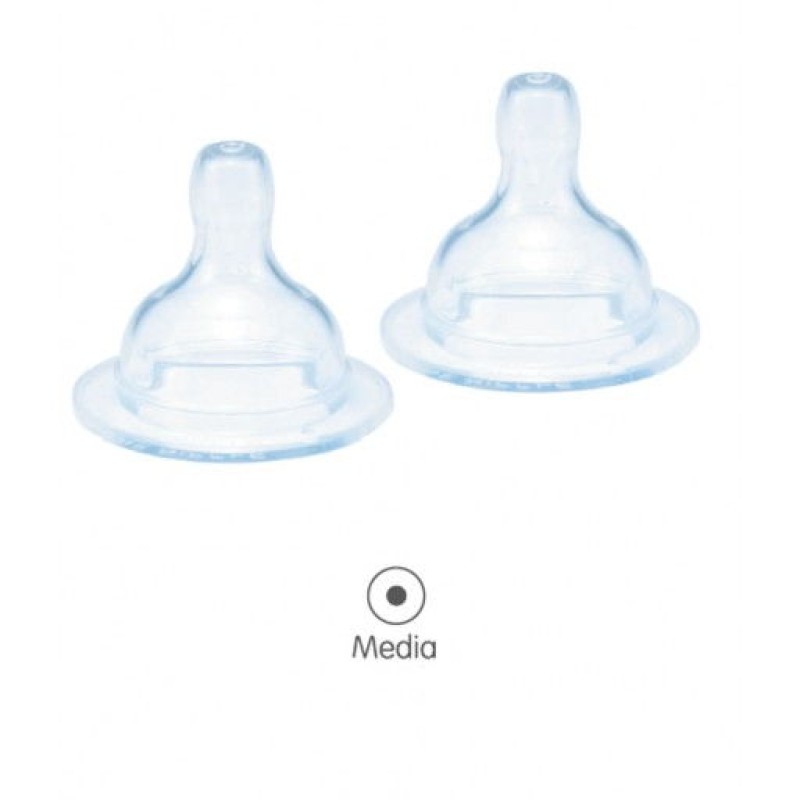 Mamilos de silicone de fluxo MÉDIO Baby Due Médic Mamilos de silicone de fluxo MÉDIO Baby Due Médic