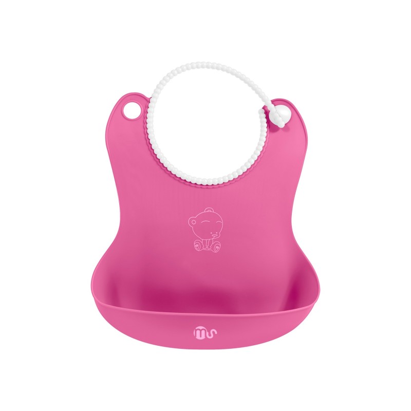 Babero flexible con recogedor Rosa Babero flexible con recogedor Rosa