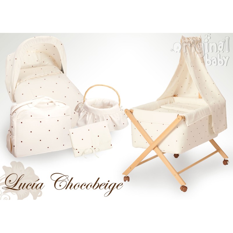 Edredón y protector de cuna 60 x 120, modelo Lucía ChocoBeige Edredón y protector de cuna 60 x 120, modelo Lucía ChocoBeige