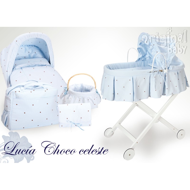 Dosel para minicuna de madera tijera Lucía Chococeleste Dosel para minicuna de madera tijera Lucía Chococeleste