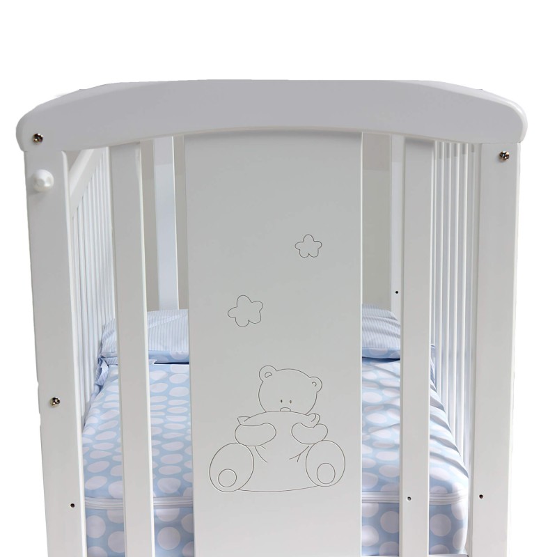 Estructura de cuna blanca Oso Almohada Estructura de cuna blanca Oso Almohada