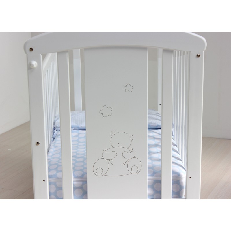 Estructura de cuna blanca Oso Almohada Estructura de cuna blanca Oso Almohada