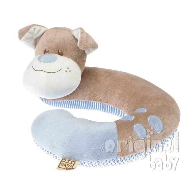 Appuie-tête pour bébé Chien bleu clair