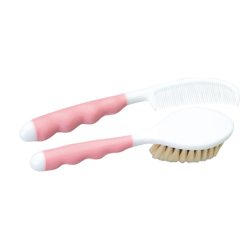 Pink Saro Natural Bristle Comb Brush Pink Saro Natural Bristle Comb Brush