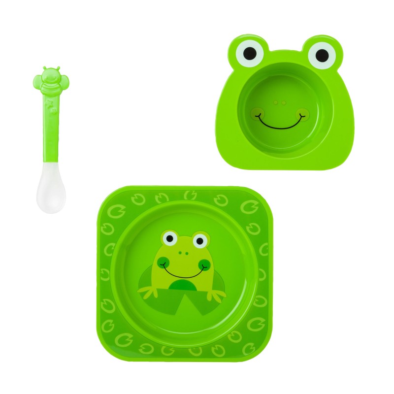 New 4-Piece Microwave Tableware Fun Green