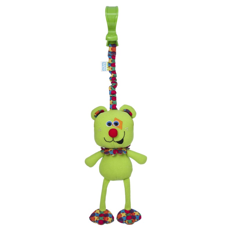 Sonajero de paseo con pinza oso verde Sonajero de paseo con pinza oso verde