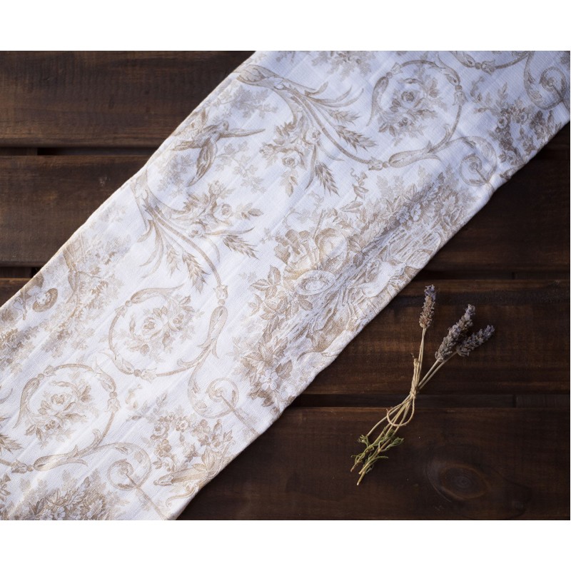 Muselina para bebé Toile de Jouy color Beige Muselina para bebé Toile de Jouy color Beige