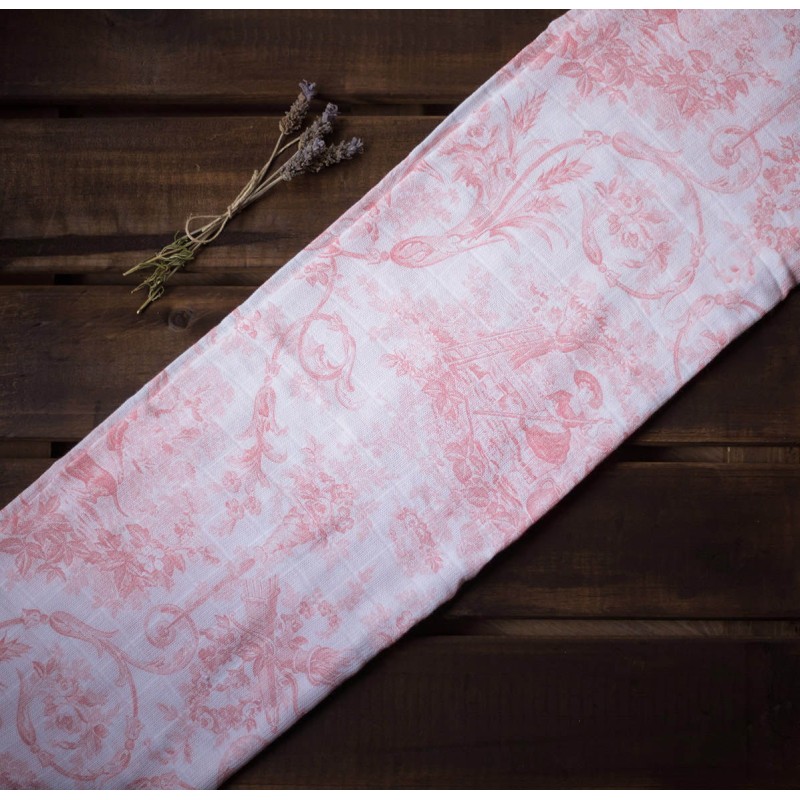 Muselina para bebé Toile de Jouy color Rosa Muselina para bebé Toile de Jouy color Rosa