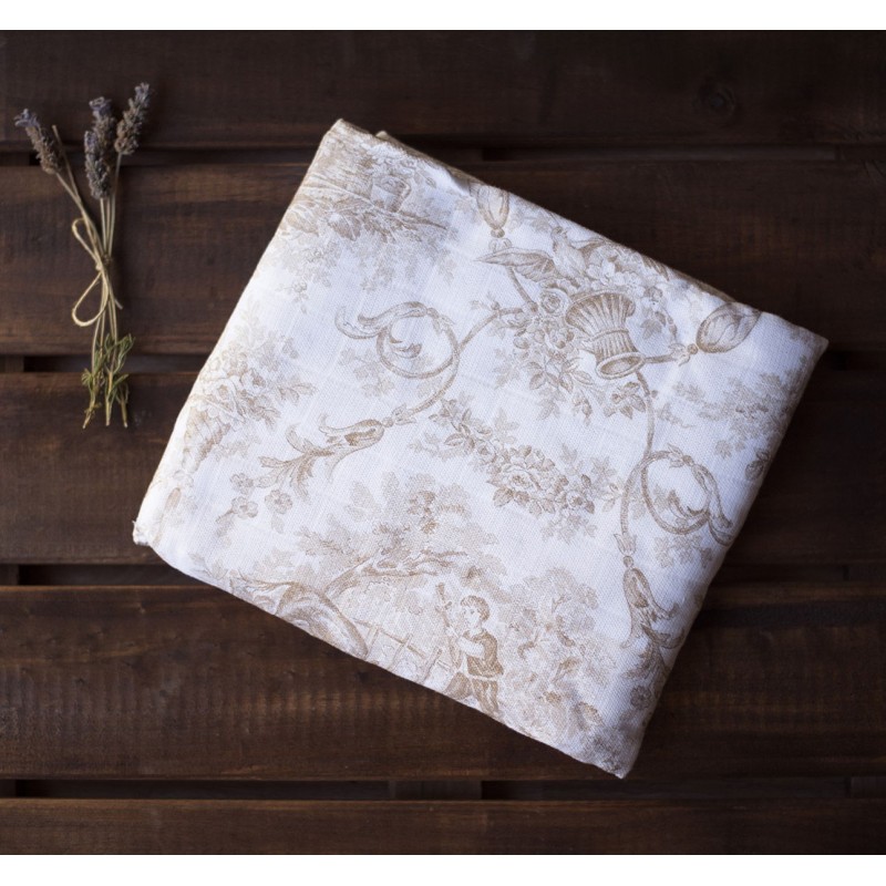 Muselina para bebé Toile de Jouy color Beige Muselina para bebé Toile de Jouy color Beige