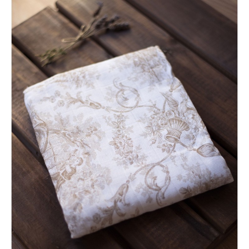 Muselina para bebé Toile de Jouy color Beige Muselina para bebé Toile de Jouy color Beige