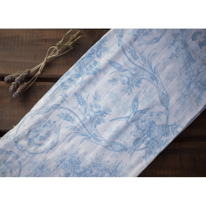 Muselina para bebé Toile de Jouy color Celeste Muselina para bebé Toile de Jouy color Celeste