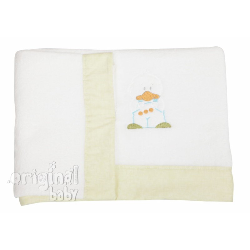 Juego de sábanas de minicuna coralina Patito Juego de sábanas de minicuna coralina Patito
