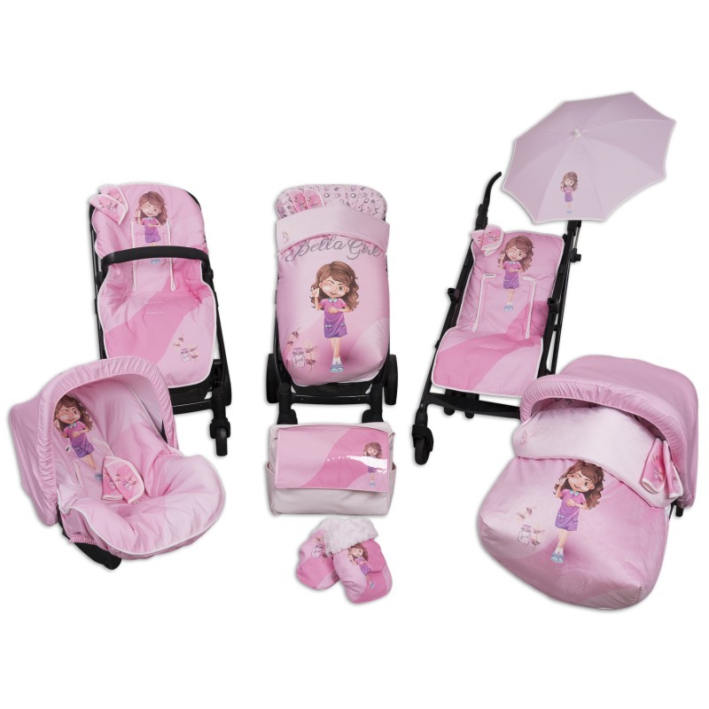 Saco para Silla paseo Impermeable con Manoplas y Cubre Arnés Beauty Girl Saco para Silla paseo Impermeable con Manoplas y Cubre Arnés Beauty Girl