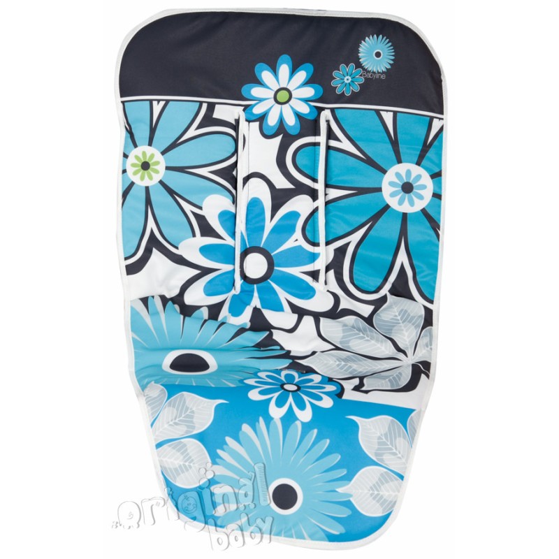 Colchoneta silla paseo Flores turquesa Colchoneta silla paseo Flores turquesa