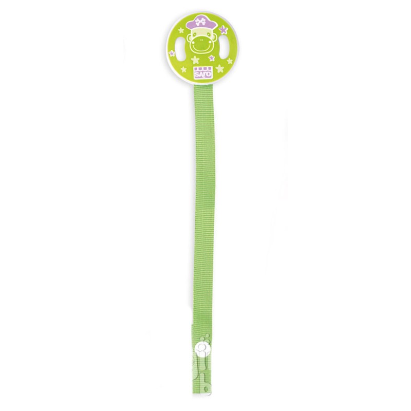 Green pacifier chain with ribbon