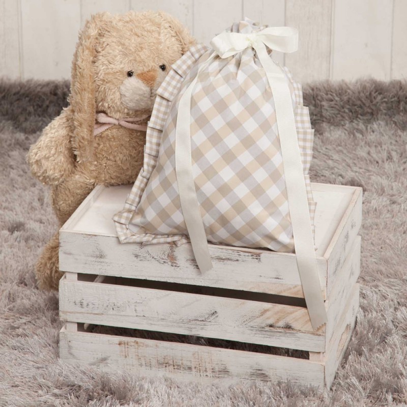 Bolsa Merienda Cuadros Beige Bolsa Merienda Cuadros Beige