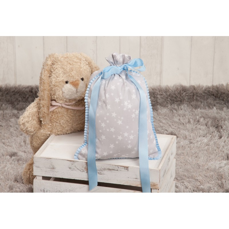 Bolsa Merienda estrellas gris azul Bolsa Merienda estrellas gris azul