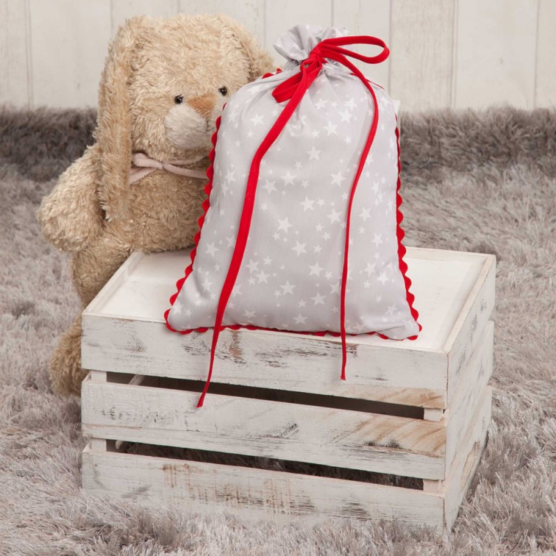 Bolsa Merienda Estrellas Gris rojo Bolsa Merienda Estrellas Gris rojo