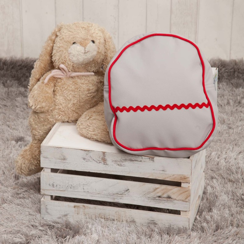 Mochila Guarderia poli piel Gris rojo Mochila Guarderia poli piel Gris rojo