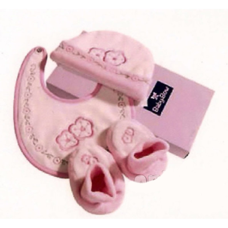 Set de regalo de 3 piezas recién nacido rosa Set de regalo de 3 piezas recién nacido rosa
