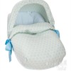 Saco huevo o porta bebé Topo Jacquard Celeste.Capota NO INCLUIDA Saco huevo o porta bebé Topo Jacquard Celeste.Capota NO INCLUIDA