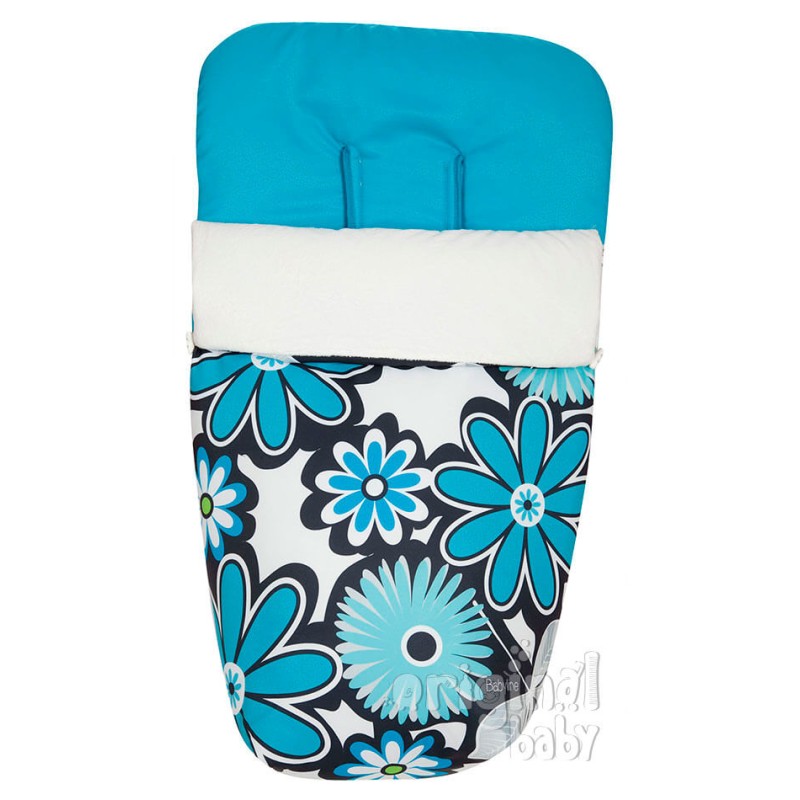 Saco para la silla de paseo Flores Turquesa Saco para la silla de paseo Flores Turquesa