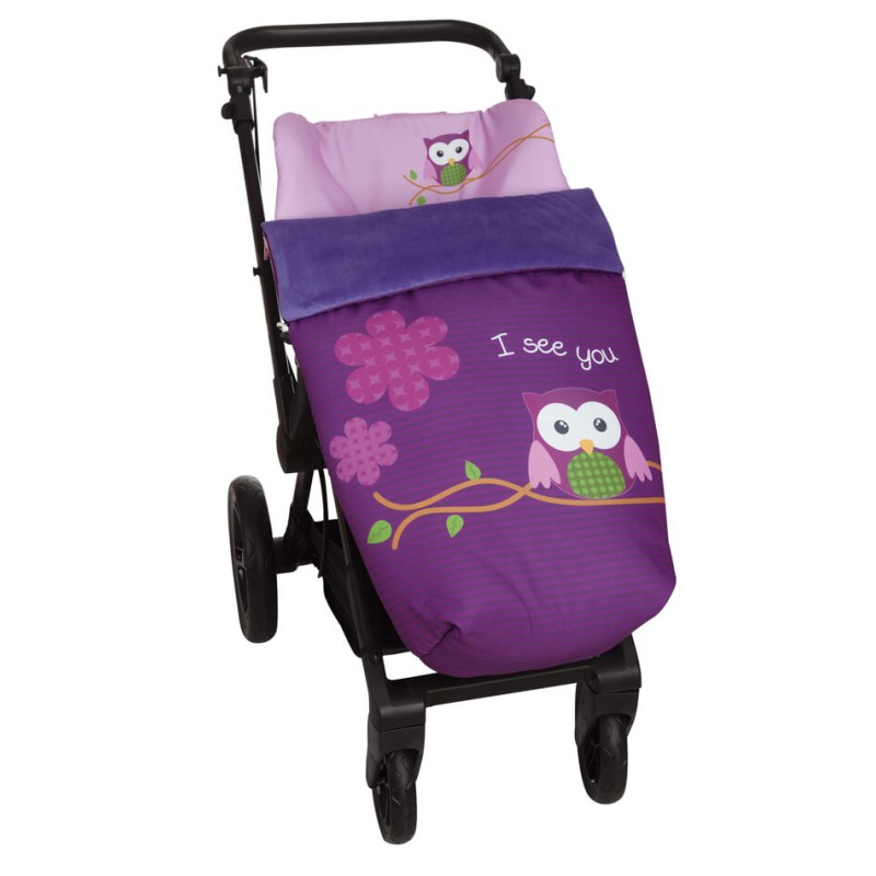 Saco para la silla de paseo Buho Morado Saco para la silla de paseo Buho Morado