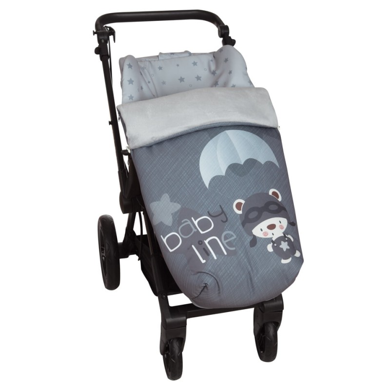 Saco para la silla de paseo Paracaidista Gris, funda tejido polar Saco para la silla de paseo Paracaidista Gris, funda tejido polar