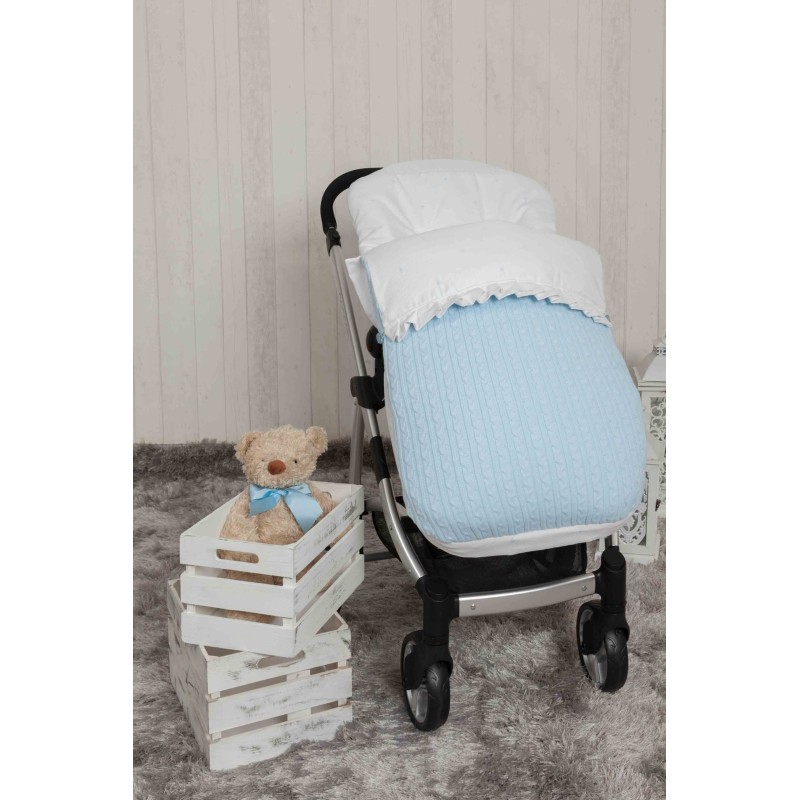 Saco bebé para Bugaboo Pompones Azul Saco bebé para Bugaboo Pompones Azul