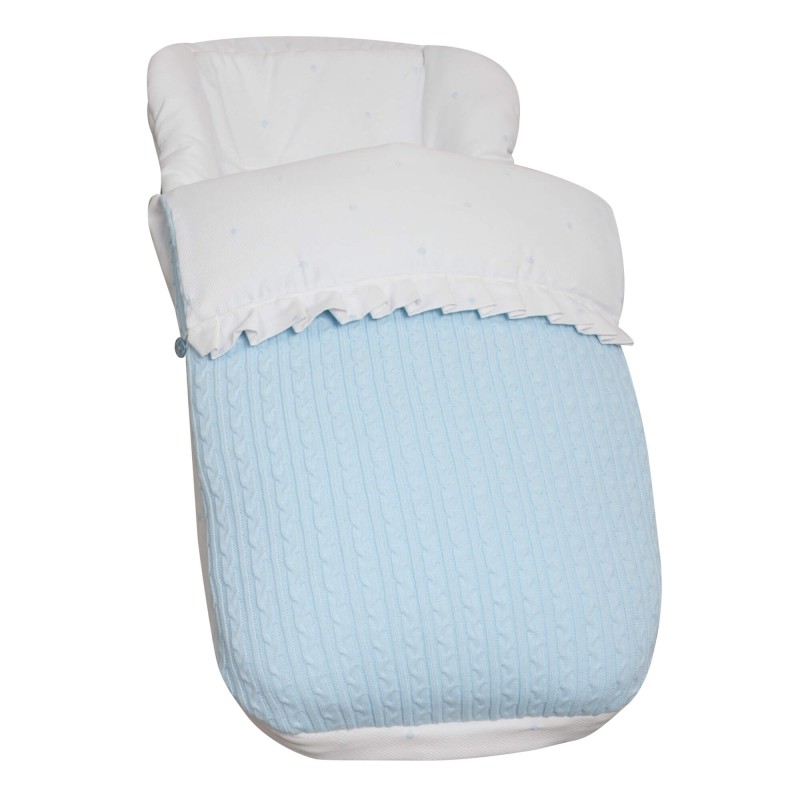 Saco para la silla de paseo Pompones Azul Saco para la silla de paseo Pompones Azul