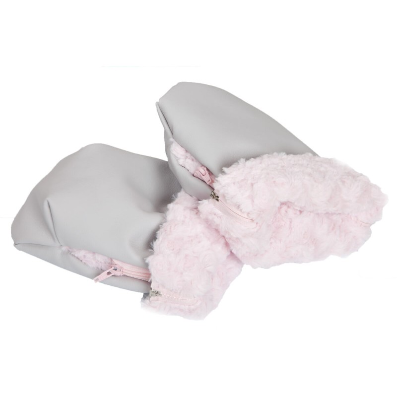 Manoplas Paseo Polipiel Gris/rosa Manoplas Paseo Polipiel Gris/rosa