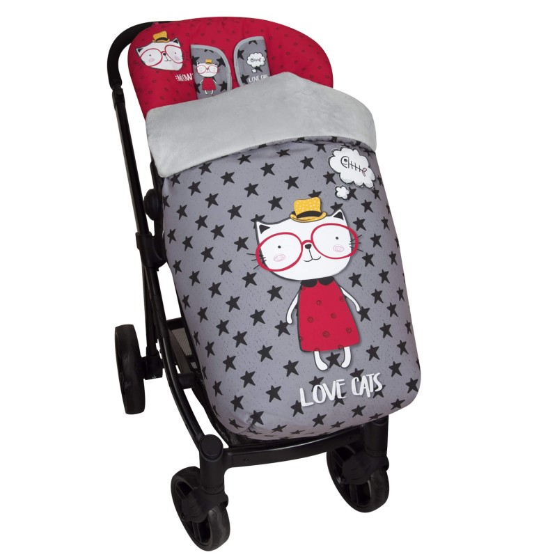 Saco para la silla de paseo Love Cats Saco para la silla de paseo Love Cats