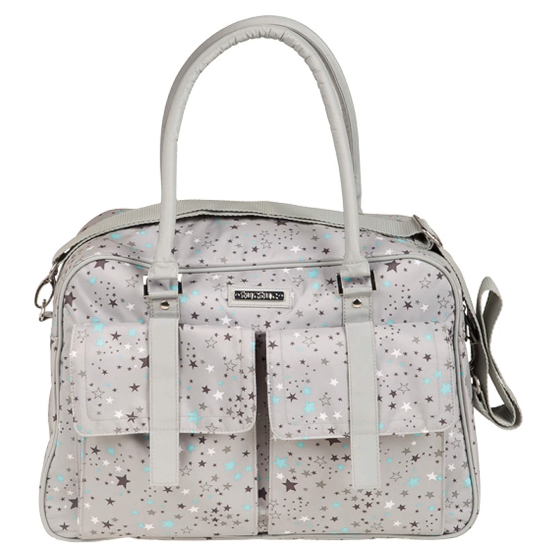 Bolsa Maternidad + Cambiador Stories Gris con Estrellitas Agua Marina Bolsa Maternidad + Cambiador Stories Gris con Estrellitas Agua Marina